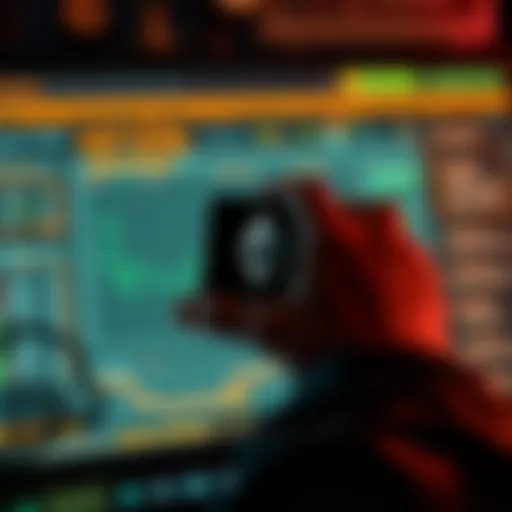 Individual examining an outdated Ethereum wallet screen for access issues