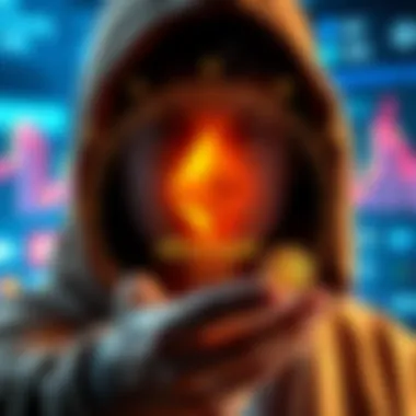 OTC Trading Visualization A graphic showing a person selling Ethereum coins through an over-the-counter platform securely and privately without KYC requirements.