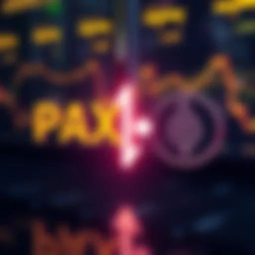 Graphic showing PAXG and ETH trading pair with arrows symbolizing conversion, reflecting the Binance exchange environment.