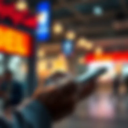 A person using a smartphone to check credit card payment details with a focus on fees