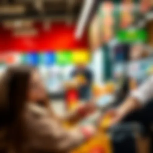 A shopper using PayPal credit to pay at the checkout in a Morrisons supermarket