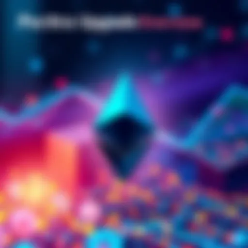 Visual representation of Ethereum blockchain enhancements after the Pectra upgrade, highlighting efficiency and scalability improvements.