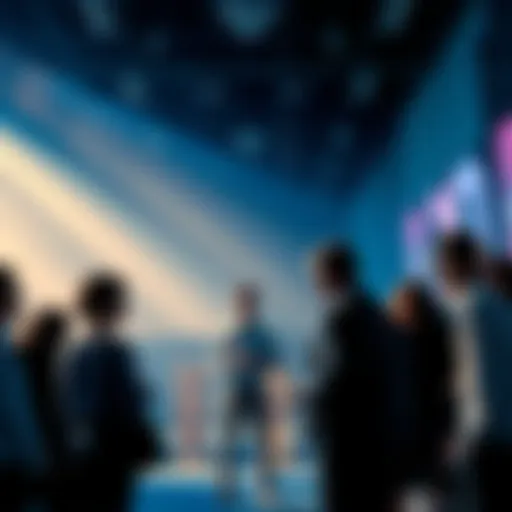 Group of people debating whether to join a conversation or stay silent