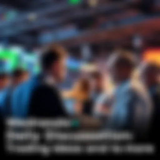 A group of people engaged in a conversation about trading strategies and market trends