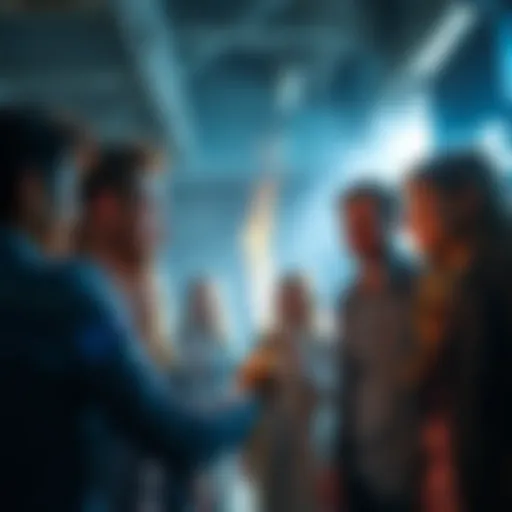 A group of people sharing ideas and feeling motivated in a bright space
