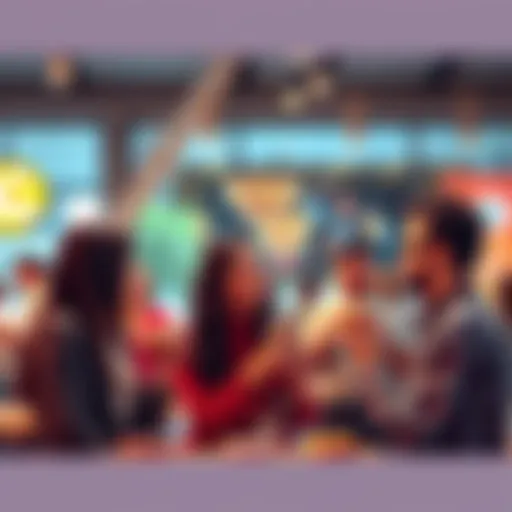 A group of people engaging in a friendly conversation while enjoying donuts