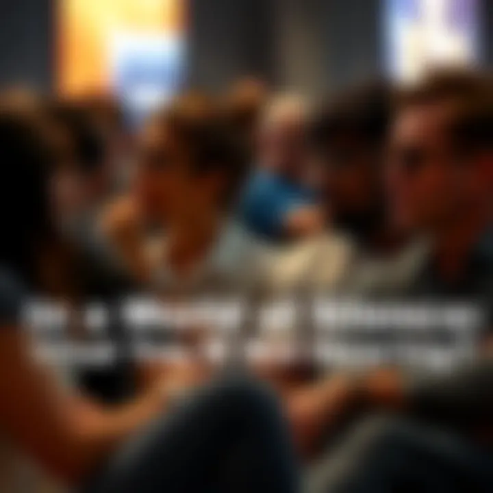 A group of people sitting quietly, some looking thoughtful while others are engaged in a hushed discussion, conveying a sense of unspoken thoughts and feelings.