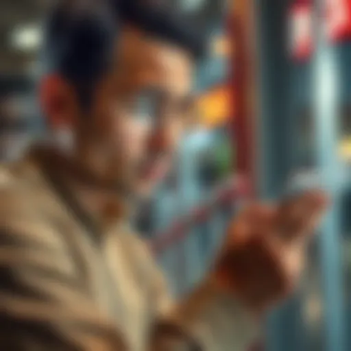 A person looking worried while checking a smartphone app showing fluctuating stock prices.