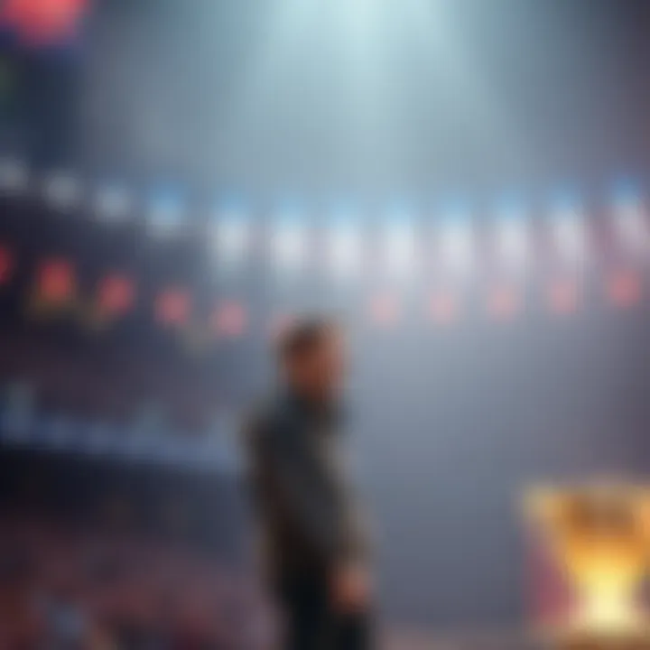 A person standing with a dejected expression, looking at a trophy that seems out of reach, symbolizing unexpected outcomes after believing they had won.