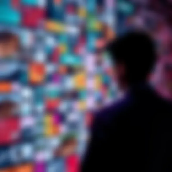 Individual looking at a wall filled with various tasks and challenges to complete