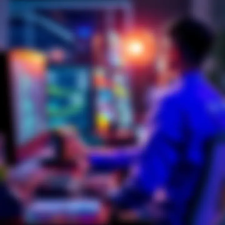 Individual sitting at a desk wearing a shirt while engaging in a Know Your Customer process on a computer