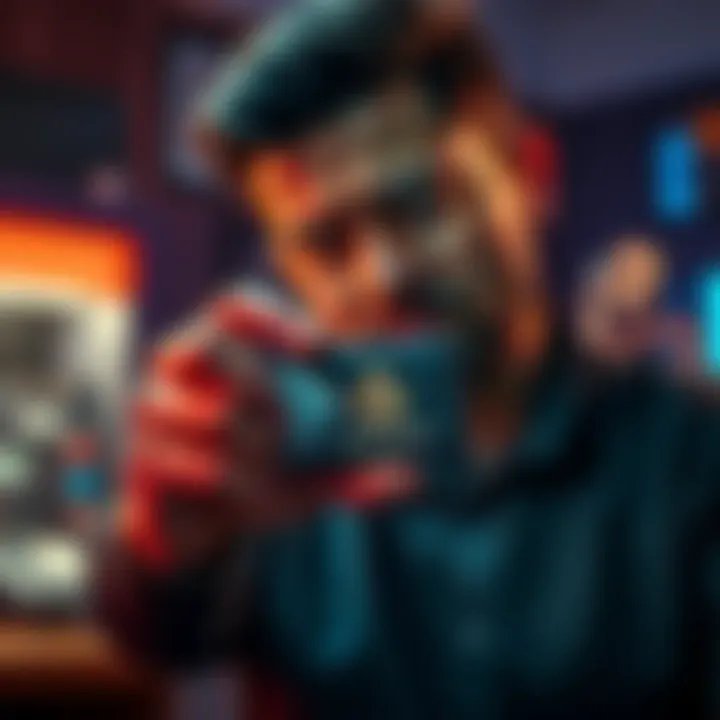 Individual carefully handling a Ledger wallet with a worried expression, symbolizing concern over compromised assets.