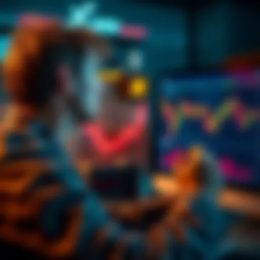 Individual reflecting on selling XRP to manage financial stress, looking at a computer screen with cryptocurrency charts