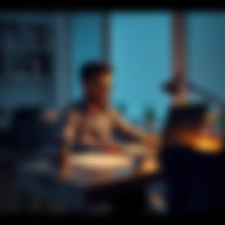 A person sitting at a desk looking frustrated while trying to upload documents for account verification on a laptop