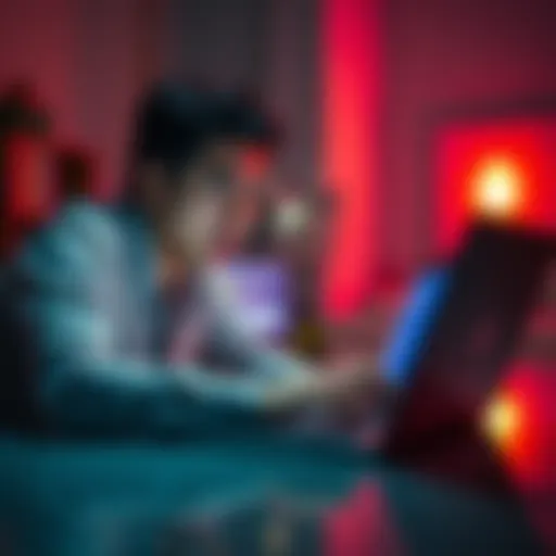 Individual looking frustrated while trying to log into an account on a laptop, with multiple browser windows open