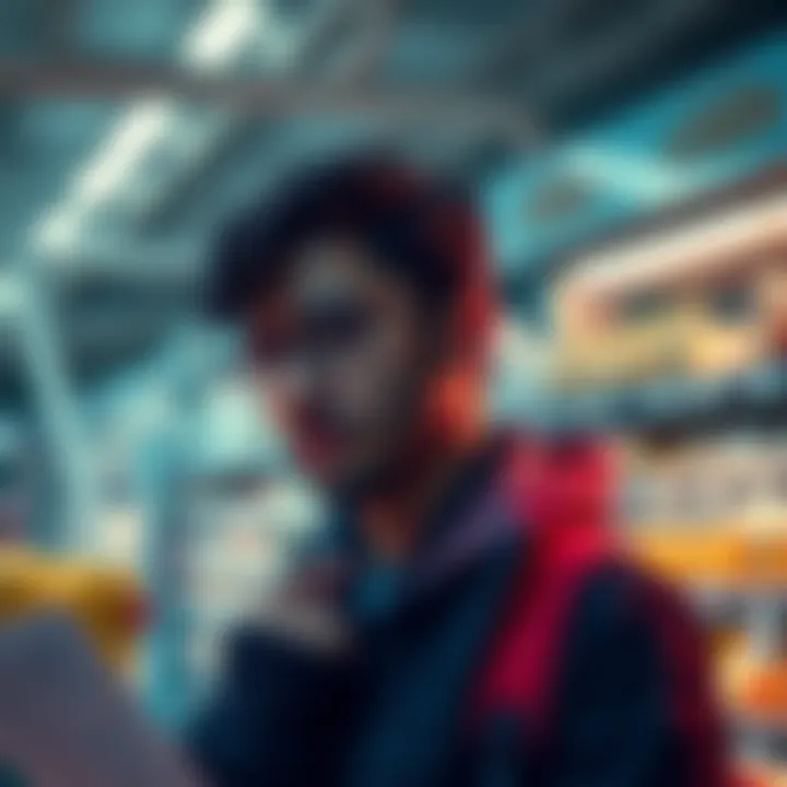 Individual looking at a shopping list, contemplating purchases with cryptocurrency in mind
