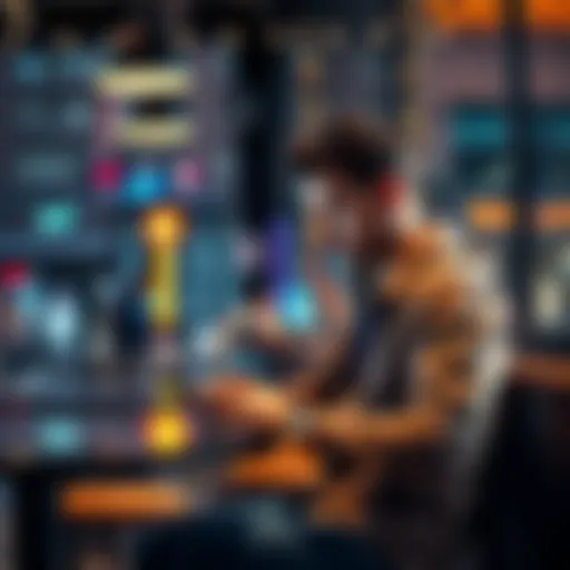 A person using a smartphone to trade Solana while sitting in a café