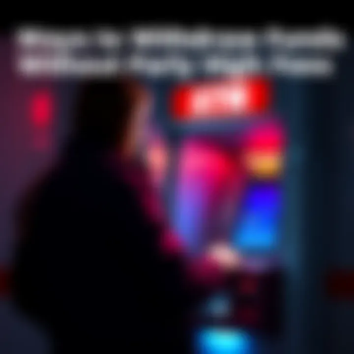 A person accessing an ATM machine to withdraw cash without incurring high fees