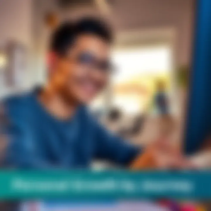 A person smiling while making small changes to their daily routine, like organizing a workspace or exercising.