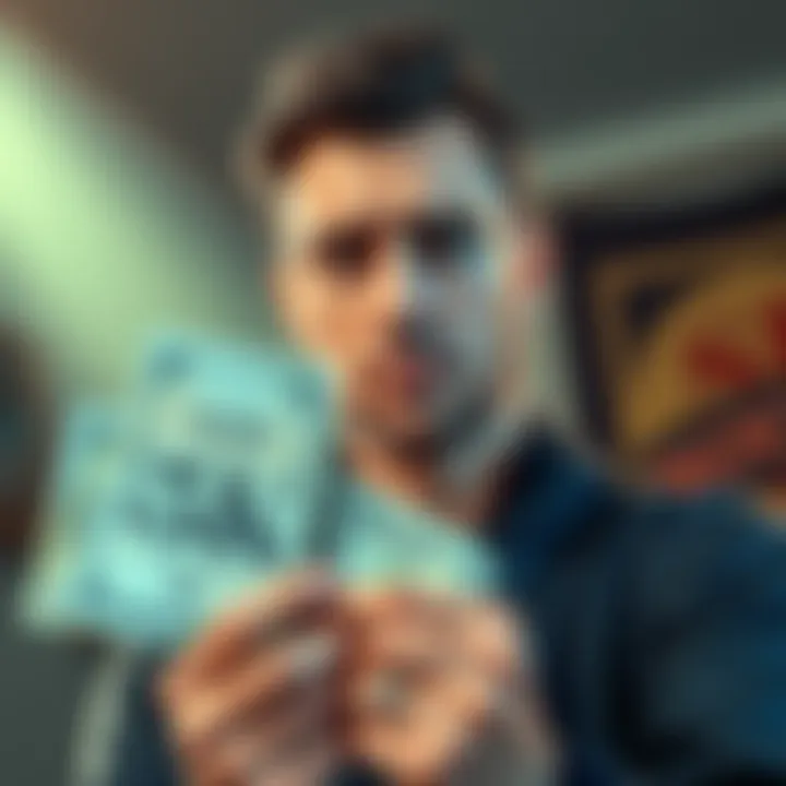 Peter Todd holding cash with a conflicted expression, symbolizing his controversial decision