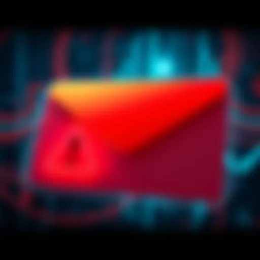 A warning graphic showing a phishing email alert with a red exclamation mark, representing the threat to Crypto.com users.