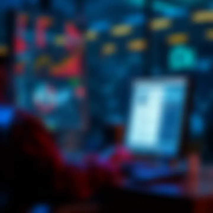 A person at a computer reviewing identity verification documents for the Pi Network's KYC process.