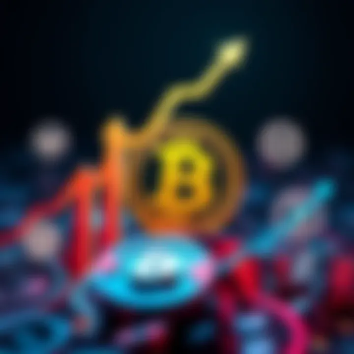 Graphic showing rising Pi Coin symbol with arrows indicating growth and institutional logos around it