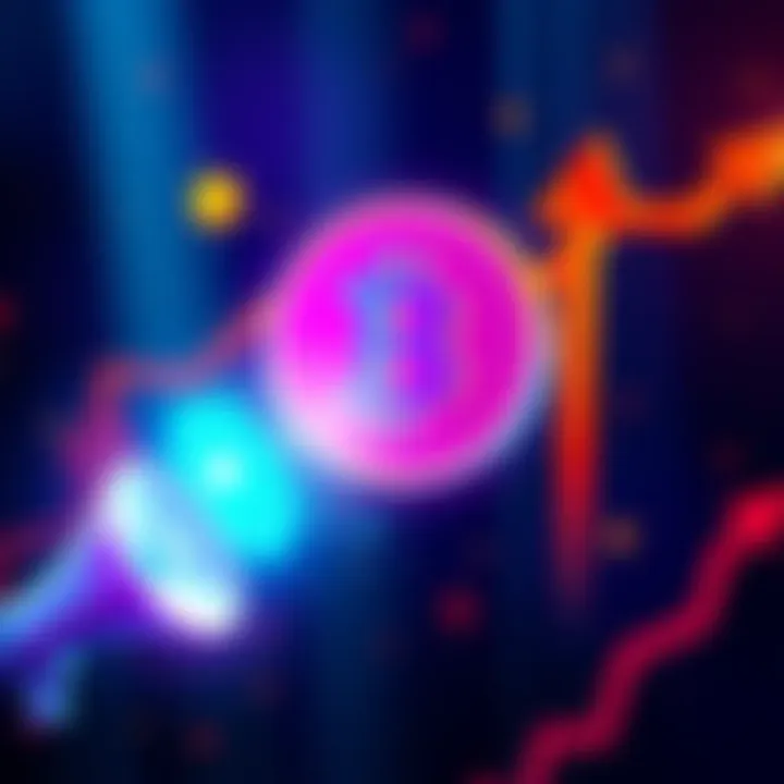 A vibrant promotional graphic showing Pi cryptocurrency logo with marketing elements like megaphones and upward arrows, symbolizing growth and visibility for businesses.