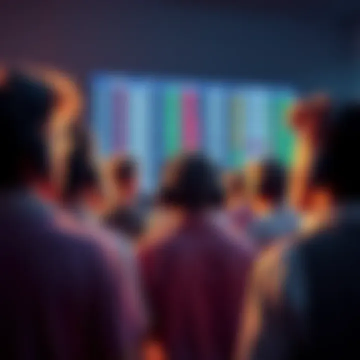A group of players staring at a screen displaying rankings, showing frustration and confusion over tied scores in the top ranks.