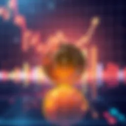 Illustration of a digital coin symbolizing Polkadot's new DOT-backed stablecoin with a rising graph in the background, showing excitement in the market.