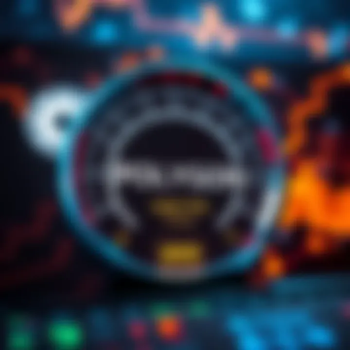 A graphic showing Polygon's logo with a speedometer indicating high transactions per second. The background features digital elements representing blockchain technology.