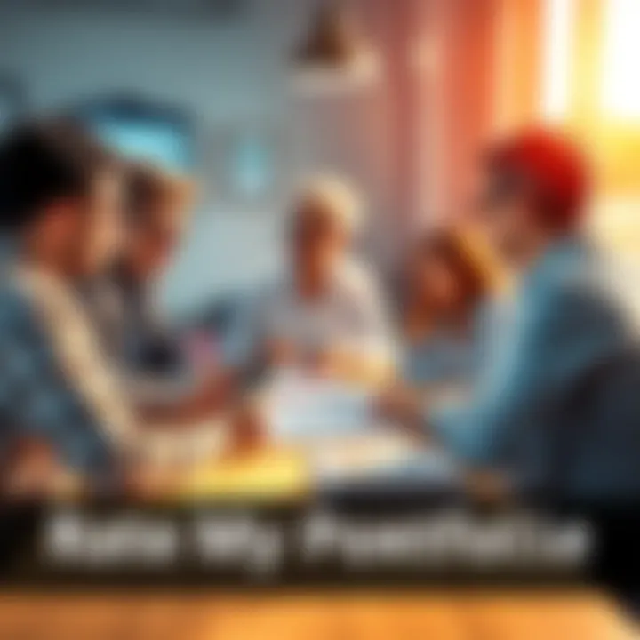 A group of people discussing a portfolio performance with charts and documents on the table
