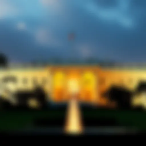 A graphic showing a dollar sign alongside the White House, representing the President's daily earnings.