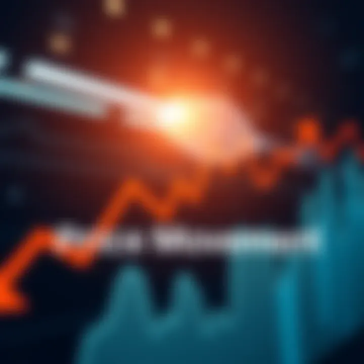 Graph showing upward trend in prices with arrows indicating growth
