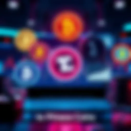 A visual representation of various platforms for trading privacy coins like XMR without KYC requirements, featuring currency symbols and a digital interface.