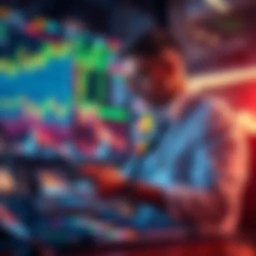 A trader analyzing stock charts and graphs, considering profit-taking strategies in a dynamic market environment.