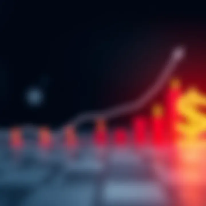 A graphic showing progress towards reaching a dollar, featuring a line graph with upward movement and dollar signs, representing ongoing efforts and strategies.