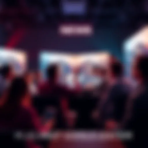 A group of people discussing a roadmap video with contrasting opinions displayed on screens.