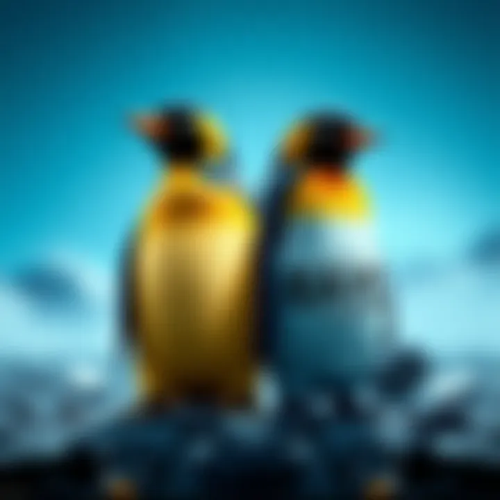 A graphic showcasing Pudgy Penguin NFT on one side and BAYC NFT on the other, symbolizing the debate between the two for investment potential.