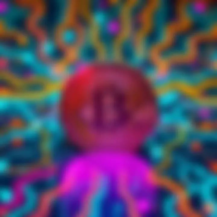 A visual representation of quantum computing threatening Bitcoin security, featuring a Bitcoin logo and quantum circuit patterns