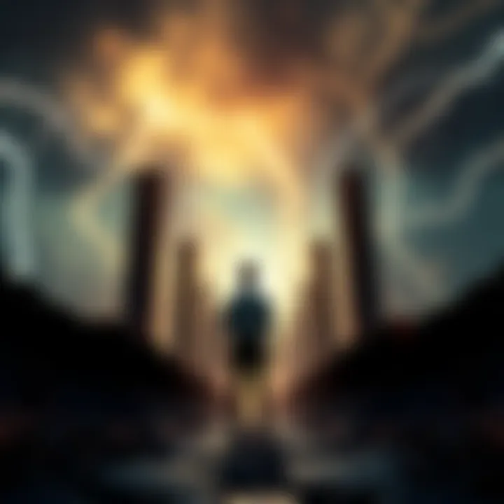 A person standing in front of multiple paths, symbolizing the choices influenced by random events in life.