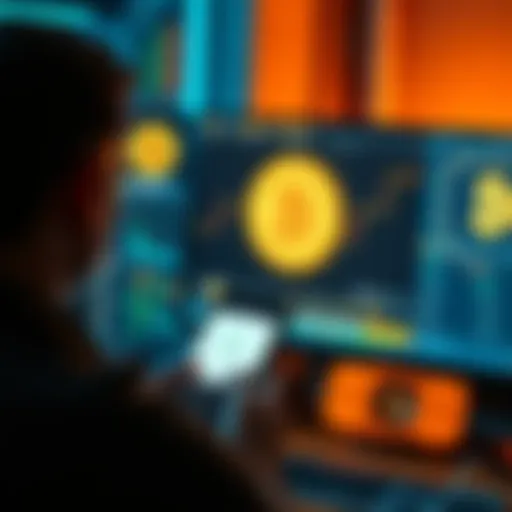A person looking at a computer screen showing KeychainX while holding a smartphone, symbolizing the recovery of a lost Bitcoin wallet.