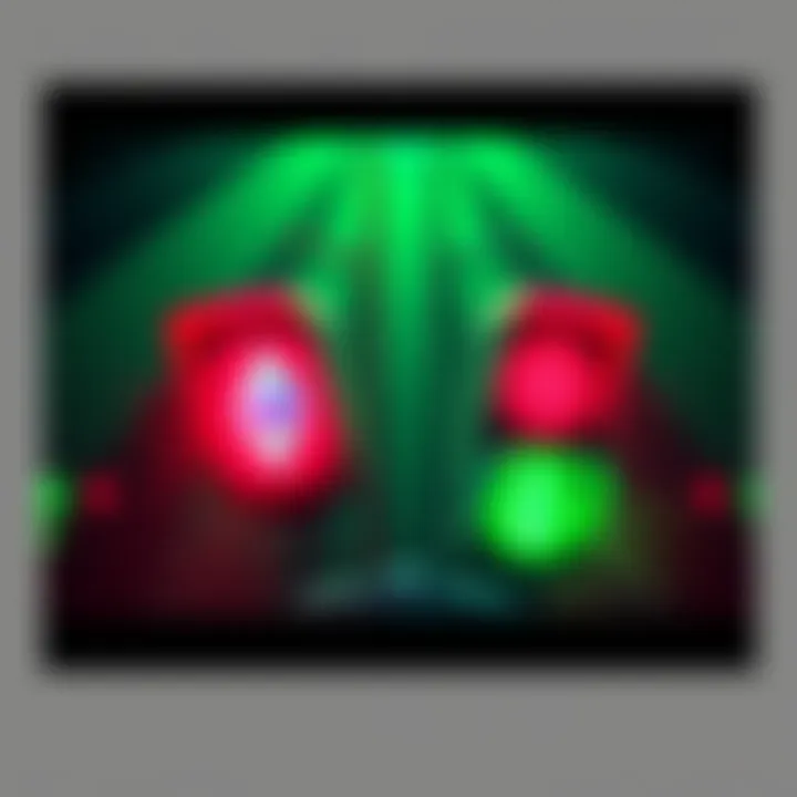 Illustration of a contest with Ethereum symbols and a red light-green light theme for predicting price changes.