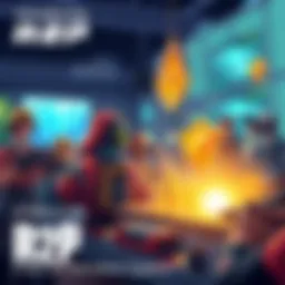 Illustration showing gamers earning in-game rewards through grinding instead of paying real money, highlighting the R2P concept