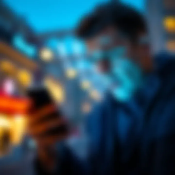 Person is worried looking at a phone showing frozen bank accounts with a significant amount of money