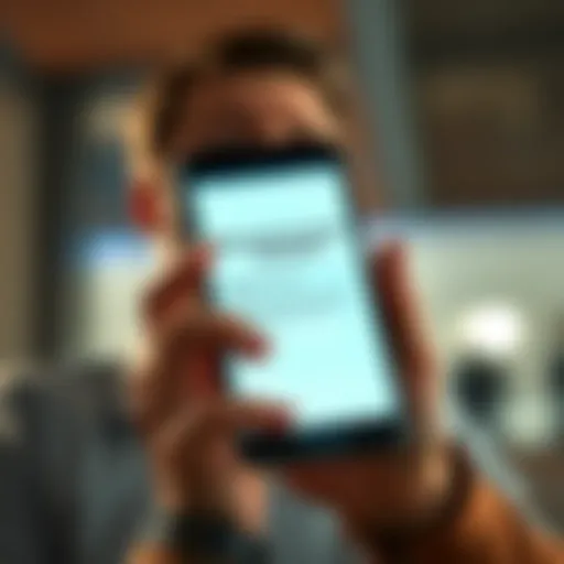 A smartphone displaying a message about account closure from Revolut, with a concerned person in the background
