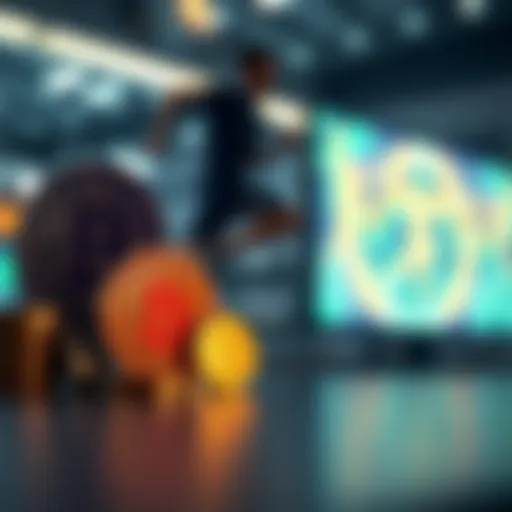 Representation of BTC, ETH, BNB, and SWEAT tokens with a running figure in the background