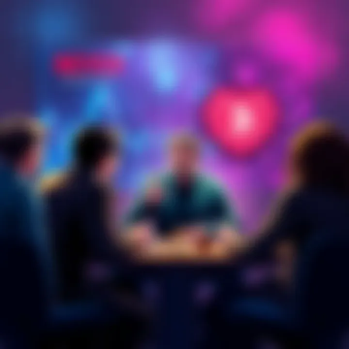 A group of people debating the influence of Richard Heart on the cryptocurrency market
