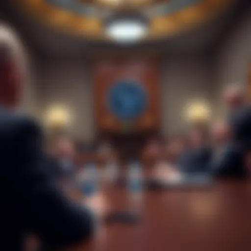Ripple CEO speaking at a Senate hearing about cryptocurrency regulations