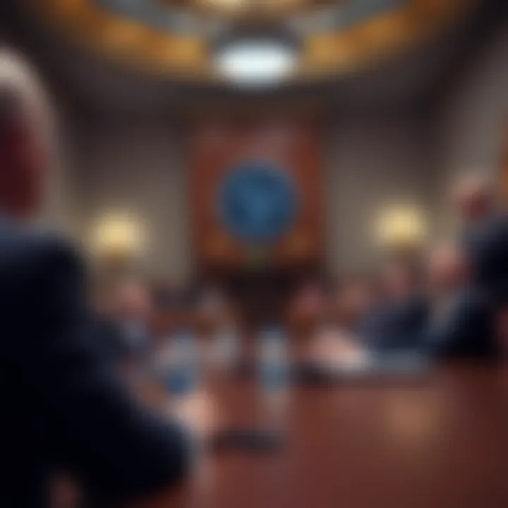 Ripple CEO speaking at a Senate hearing about cryptocurrency regulations